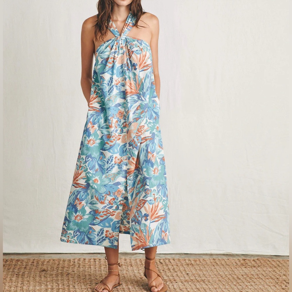 Faherty Bay Twist Dress in Paradise Blossom Floral 🌸